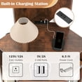 thumbnail image 6 of Costway 6-Tier Corner Shelf 63" Tall Corner Bookshelf with 2 USB Ports & Charging Station Brown, 6 of 9