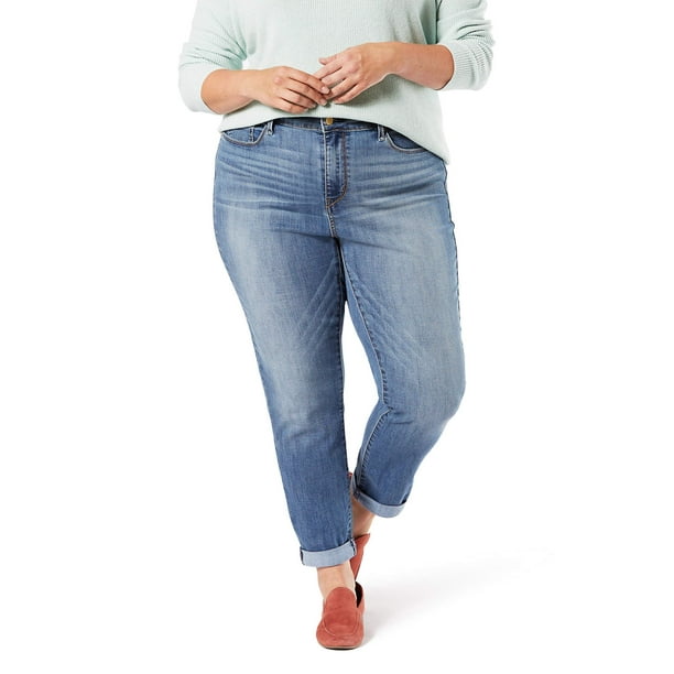 Signature by Levi Strauss & Co. Womens Plus Size Modern Slim Cuffed Jean -  