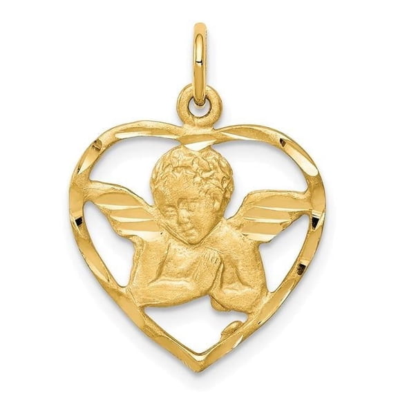 Finest Gold 10K Yellow Gold Angel Heart Charm