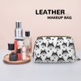 thumbnail image 4 of Cute Glasses Husky Funny Makeup Bag, Leather Waterproof Travel Toiletry Bag, Large Capacity Cosmetic Bag Make up Bags Organizer fro Travel Size Toiletries Women Girls, 4 of 4