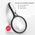 thumbnail image 2 of Generic New 4-LED Handheld Magnifying Glass for Seniors, Optical Lenses with 3X and 6X Magnification, 125mm Lens Diameter, Lightweight ABS and Acrylic Design, Battery Not Included, 2 of 7