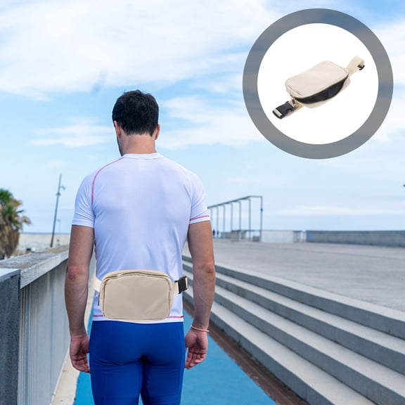 GAXIRE Outdoor White Waist Bag for Travel, Fitness, Running, Hiking with Adjustable Fit and Design