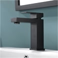 thumbnail image 3 of JERFIT Modern Single Handle Bathroom Sink Faucet, Brushed Black Waterfall Spout Single Hole Vanity Basin Faucet, Solid Brass Construction for Bathroom, 3 of 6