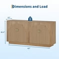 thumbnail image 2 of 63 Inch Modern Fluted Sideboard Buffet Cabinet with Adjustable Shelves, Spacious Credenza Console Table with Artistic Handles, Coffee Bar Wine Bar Storage for Dining Room Living Room Kitchen, Wood Ton, 2 of 7