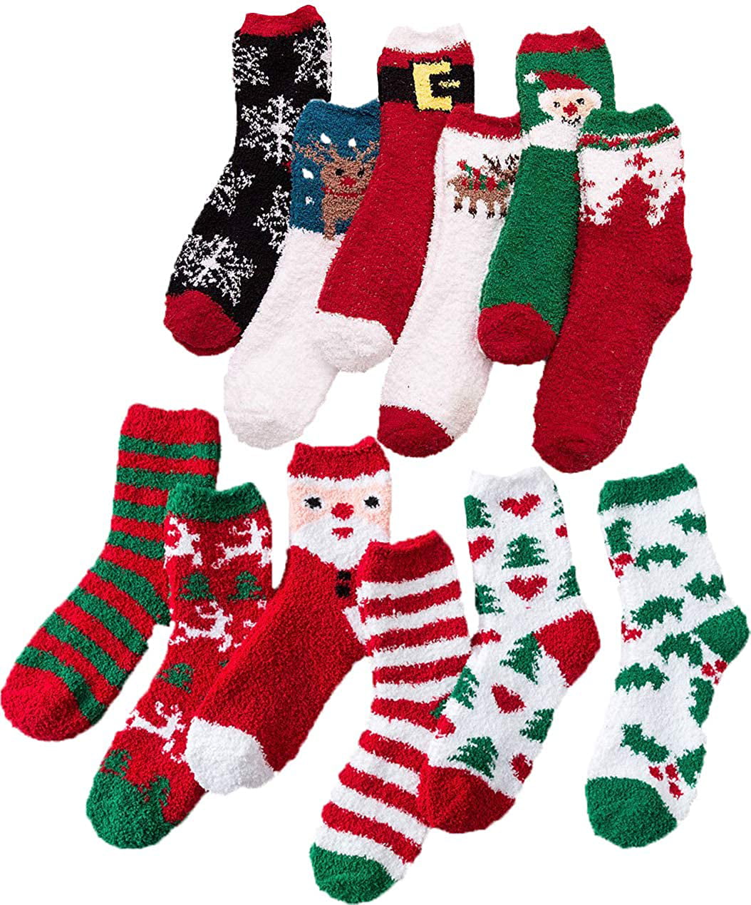 Christmas Holiday Fuzzy Socks for Women Girls Gifts Cute Fun Cozy ...