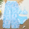 thumbnail image 2 of Ymyiu Baby Swimsuit Girl Girls Swimsuit Double Strap High Waist Sporty Bikini Swimsuits Swim Cover Up Skirt 3 Piece Set Size 9-10 Years (Blue,9-10 Years), 2 of 8