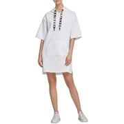 DKNY Womens Logo Hoodie Dress