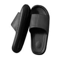 thumbnail image 2 of Zapatillas de baño antideslizantes, suela gruesa suave, ligeras, para el hogar, color negro, talla 40, 41 (25 cm/9,8 pulgadas), 2 of 12
