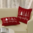 thumbnail image 3 of Housses de Coussin de Noël 18x18 Ensemble de 2 Décorations de Noël en Lin Taie d'Oreiller Décorative d'Hiver Coussins Décoratifs Rouges pour Arbre de Noël Décorations de Vacances Housses de Coussin Extérieures pour Canapé Décoration Maison, 3 of 6