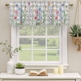 thumbnail image 3 of Spring Floral Valances for Windows, Decorative Rod Pocket Window Valance Curtains, Grey Plaid Pink Blue Flowers Butterfly Short Curtain Drapes for Kitchen/Living Room, 2 Panels, 42" W x 18" L, 3 of 8