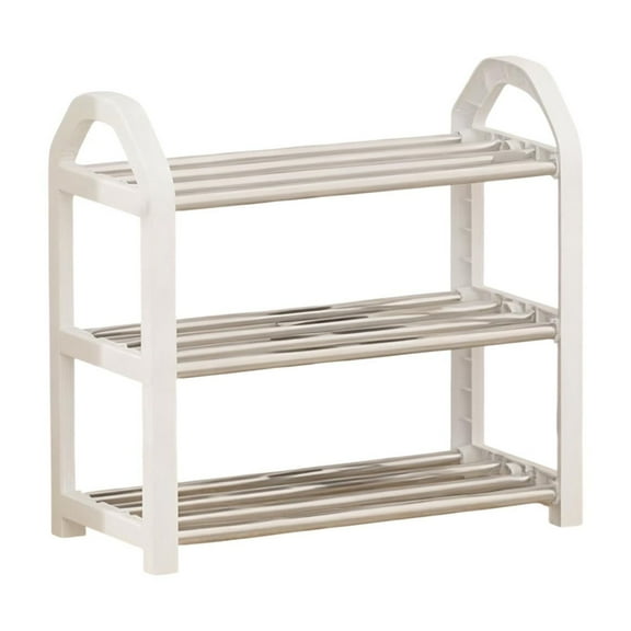 Leodye 3 Tier Shoe Rack for Closet, Shoe Shelf Storage for Sneaker and Boot Stackable Free Standing Shoe Rack for Entryway, Garage, Small Spaces, Dorm-17.72x14.96x7.48in