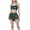Green, variant on Uaswgudfs Women's Pajama Set Spaghetti Strap Crop Top & Wave Hem Shorts - Print Sleepwear
