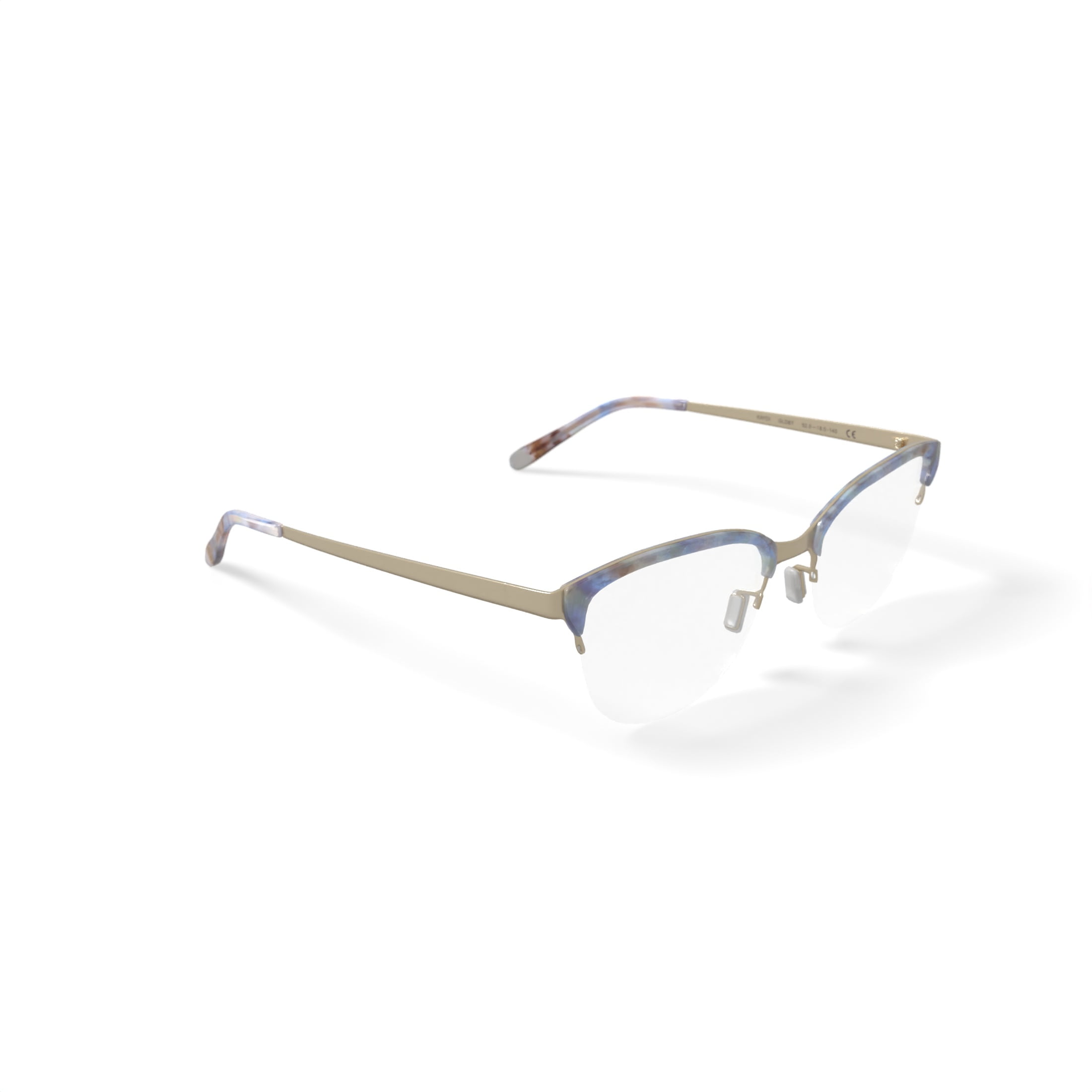 Keo Women’s Kaydi Cat Eye Prescription Eyeglasses with Case, Gold-Tone Blue Tortoise