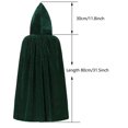 thumbnail image 2 of Disfraz de capa de terciopelo con capucha para niños SZBZ, 110 cm, color verde, 2 of 6