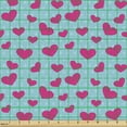 thumbnail image 2 of Pop Art Fabric by the Yard, Retro 50s 60s Style Image with Hearts Abstract Polka Dots Art Print, Decorative Upholstery Fabric for Sofas and Home Accents, Hot Pink and Turquoise by Ambesonne, 2 of 5