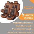 thumbnail image 4 of 2025 for Kia Soul Car Seat Cover, Black and Orange Car Seat Covers, Perforated Breathable Leather 5 Piece Full Set Adjustable Split Rear Seat Suitable for All Seasons, Pet Car Seat Covers, 4 of 9
