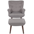 thumbnail image 4 of Flash Furniture Upholstered Wingback Chair with Ottoman in Light Gray Fabric, 4 of 5