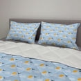 thumbnail image 2 of Clouds Comforter & Sham Bedding Set, Summer Season Design with Bird and Sun Silhouettes, 3 pcs Duvet Set Microfiber Filling Quilt, 5 Sizes, Pale Blue Marigold, by Ambesonne, 2 of 4