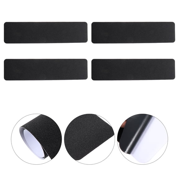 NICERIO 4Pcs Waterproof Black PVC Anti Skid Tape for Stairs Ladders and Outdoor Floors