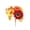 Red, variant on 1Pc 13.77in Artificial Orange Sunflower Bouquet, Faux Autumn Leaves Harvest Floral Stem for Thanksgiving Mantel Decoration