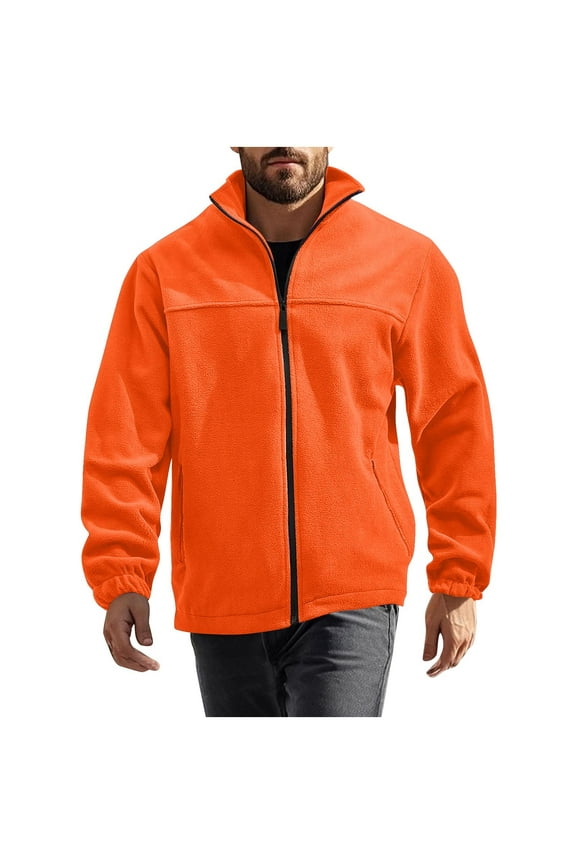 Men's Fleece Zip Up Jacket Winter Outdoor Warm Soft Sports Jacket