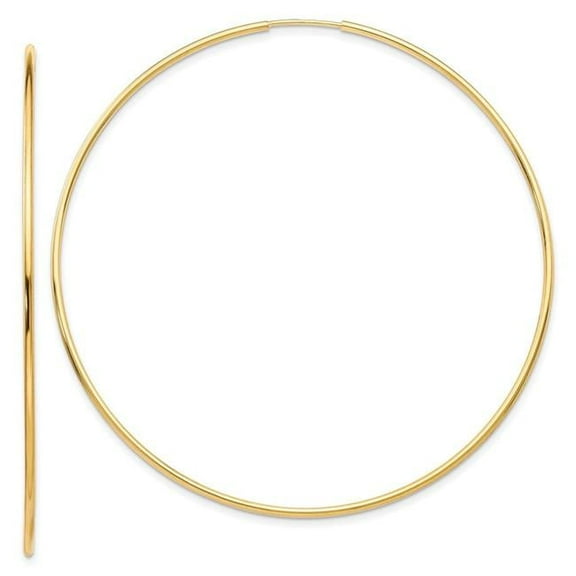 Primal Gold Yellow Gold Polished Endless Tube Hoop Earrings, Includes Gift Box, 10K Gold