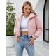 thumbnail image 5 of Chaqueta acolchada ligera para mujer, manga larga, cuello alto, cremallera, chaqueta acolchada recortada, 5 of 5