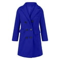 thumbnail image 4 of Niaviben Tweed Coat Double Breasted Peacoat Women Long Peacoat Women Womens Jackets Dressy Casual Women's Jacket Womens Coats Wool Pea Coat for Women Blue 5XL, 4 of 6