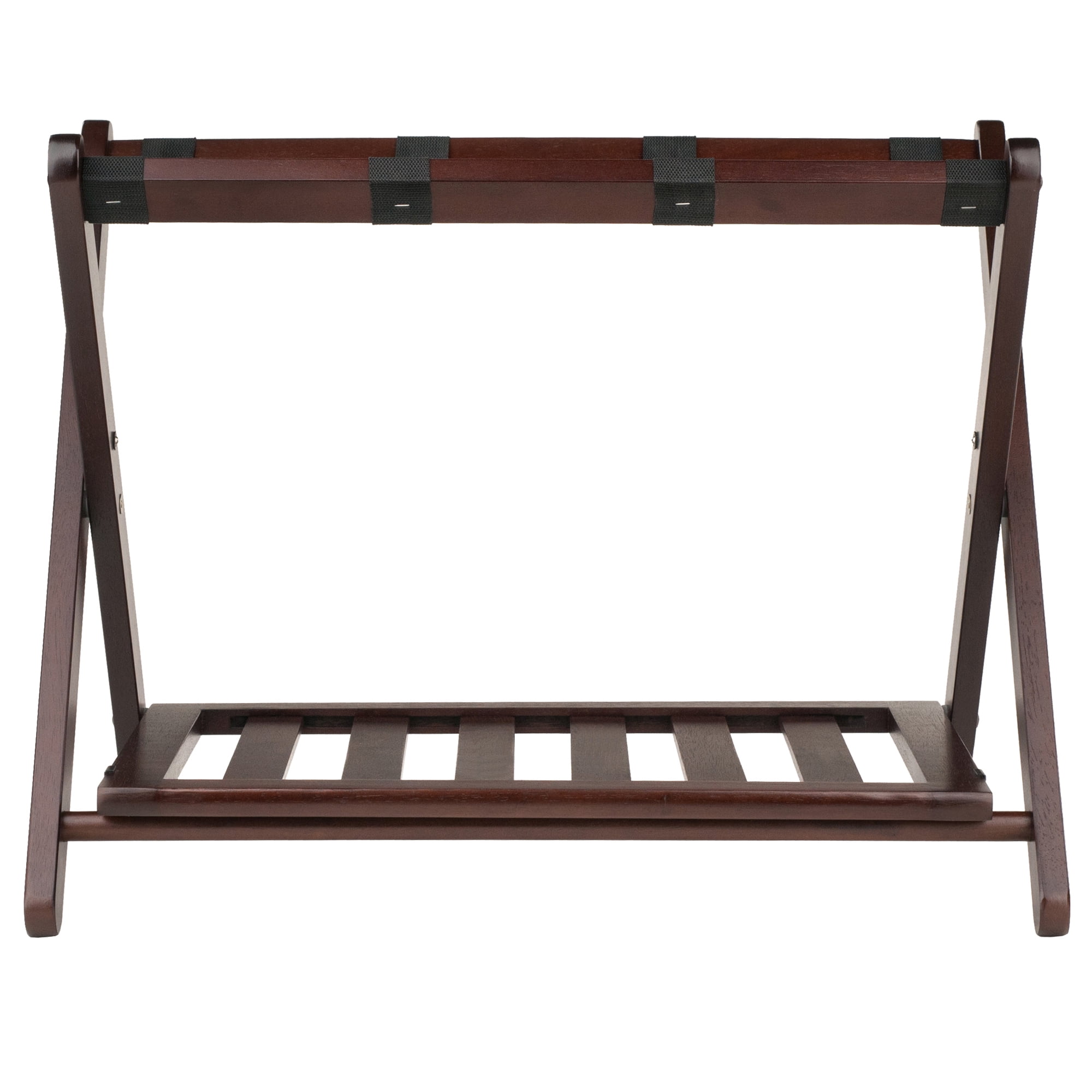 Cappuccino Finish Winsome Wood Remy Luggage Rack with Shelf