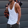 thumbnail image 2 of INCERUN Mens Sleeveless Loose Casual Solid Basic Shirt Summer Gym Tank Tops, 2 of 6