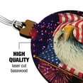 thumbnail image 3 of Eagle Patriotic 4th of July Celebration American Flag Fireworks Wood Christmas Tree Holiday Ornament, 3 of 7