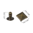 thumbnail image 2 of Unique Bargains 50 Ensembles Rivet Pointe 7mm Pyramide Rivet Rapide Clous Carrés Pointes Ton Bronze, 2 of 5