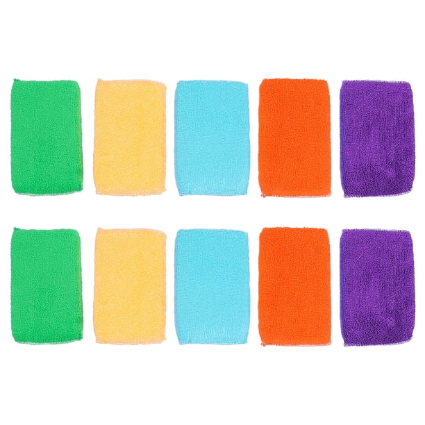 10pcs Esponja de limpieza práctica Almohadilla para lavar platos Almohadilla de esponja de limpieza para cocina