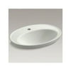 Serif Self-Rimming Lavatory with Single-Hole Drilling, Dune