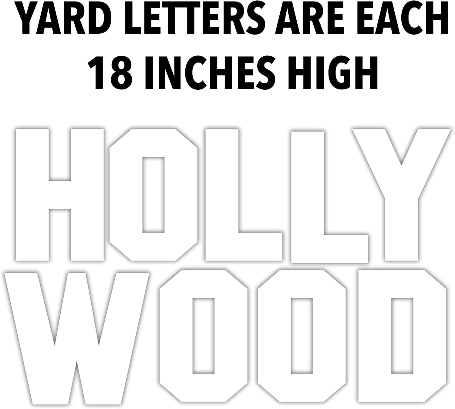 VictoryStore 18" White Hollywood Yard Sign Letters, 9 Pieces Total