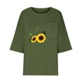 thumbnail image 3 of Birdeem Chemise Imitation Coton et Lin pour Femmes Manches 3/4 Col Rond T-Shirt Ample Décontracté Léger et à la Mode Haut d'Été, 3 of 10