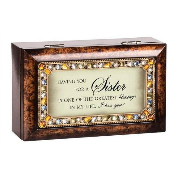 Cottage Garden Sister You Light Up My Life Musical Wood Grain Music Box
