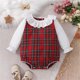 thumbnail image 4 of Gibobby Mamelucos para bebe niño Bebé recién nacido estampado niños niñas niños otoño manga larga Plaid ropa(Rojo, 6-9 Meses), 4 of 5