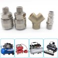 thumbnail image 2 of Kit de mejora de proyectos neumáticos, conector de latón niquelado de 1/4" para distribuidor de acoplamiento rápido, ofrece una fuerte presión de aire y un sellado confiable, adecuado para uso, 2 of 5
