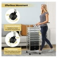 thumbnail image 3 of 10-Drawer Storage Cart, 10 Drawer Trolley, Rolling Organizer Cart, Scrapbook Paper Organizer, Suitable for Office and School, Rolling Office Storage Tools (Black & Gray), 3 of 7