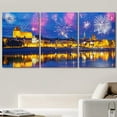 thumbnail image 2 of wall26 Canvas Print Wall Art Set Bright Fireworks Gdansk Poland Celebrations &amp; Holidays Cityscape Photography Realism Landscape Colorful for Living Room, Bedroom, Office - 24"x36" x 3, 2 of 5