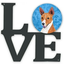 Blue Basenji Metal Wall Artwork LOVE