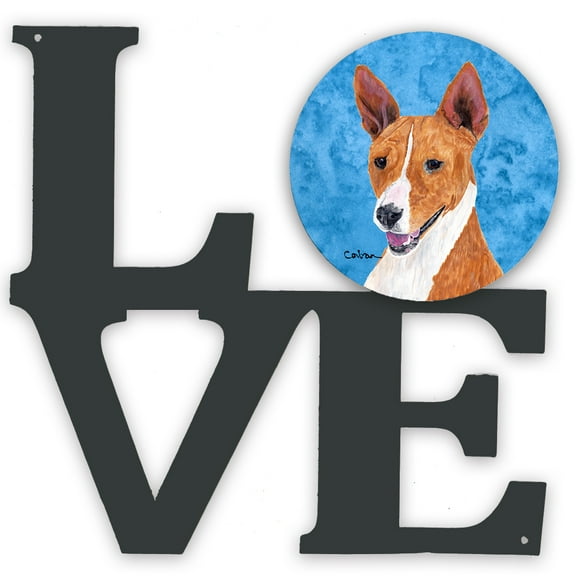 Blue Basenji Metal Wall Artwork LOVE