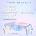 thumbnail image 2 of ZYNERY decoración de fiesta cumpleaños ,Bandera del arco iris brillante, con mantel y guirnaldas de lunares, adecuada para la decoración de fiestas de cumpleaños en interiores y exteriores, 2 of 7