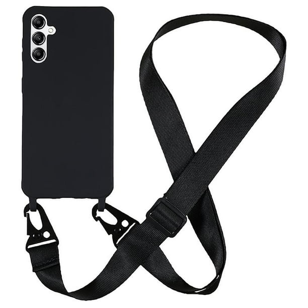 For Samsung Galaxy A05s 4G Back Cover Matte TPU Case with Long Lanyard - Dark Blue