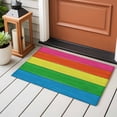 thumbnail image 4 of Retro Striped Front Door Rugs 2x3 ft Green Pink Red Blue Yellow Wood Grain Stripes Small Rug for Entryway Non Slip Washable Bathroom Door Mat Absorbent Floor Mat for Indoor Entrance, 4 of 9