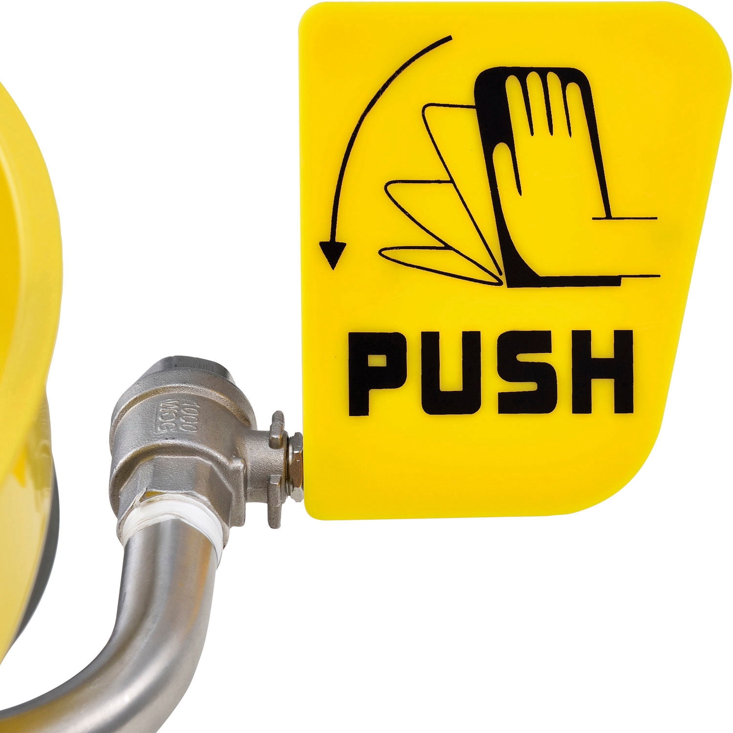 Emergency Eyewash, Pedestal Mounted, ABS Plastic Bowl, Yellow