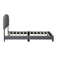 thumbnail image 3 of WAMPAT Wood Platform Bed Frame, Queen Size Bed Frame with Upholstered Headboard, No Box Spring Needed, Gray, 3 of 7