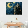 thumbnail image 2 of Orinice  Monet Cats in Famous Paintings-Impressionist Print Picture Monet Hanging Artwork-Cat Pursues The Steps of The Moon Vintage Wall Art Decor for Living Room Bedroom Home  20x16in, 2 of 6