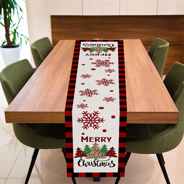 Bannière de Table Décorative Drapeaux de Table Décorés pour Noël Réunions Familiales Décoration de Table de Cuisine Intérieur Extérieur